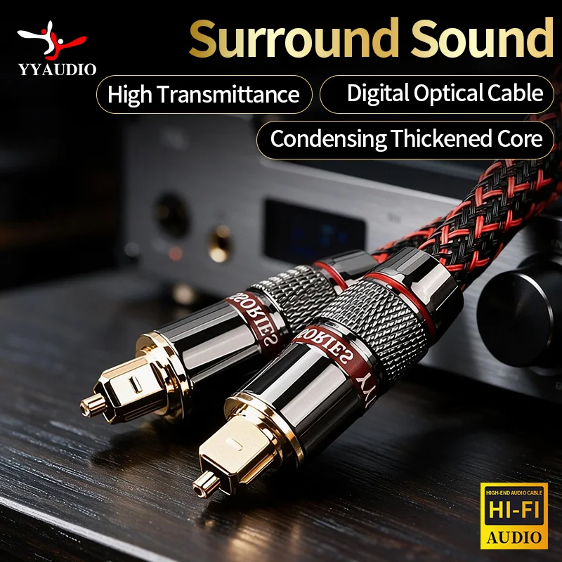 YYAUDIO HiFi Toslink Digital Cable Audio Cable Optical Fiber Speaker Wire For TV Blueray PS3 XBOX DVD CD Mini Disc AV