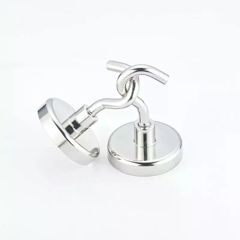 Magnetic Hooks With Premium Electroplated Finish: No-Drill Damage-Free Strong Hanging Solution Ferromagnetic Surfaces