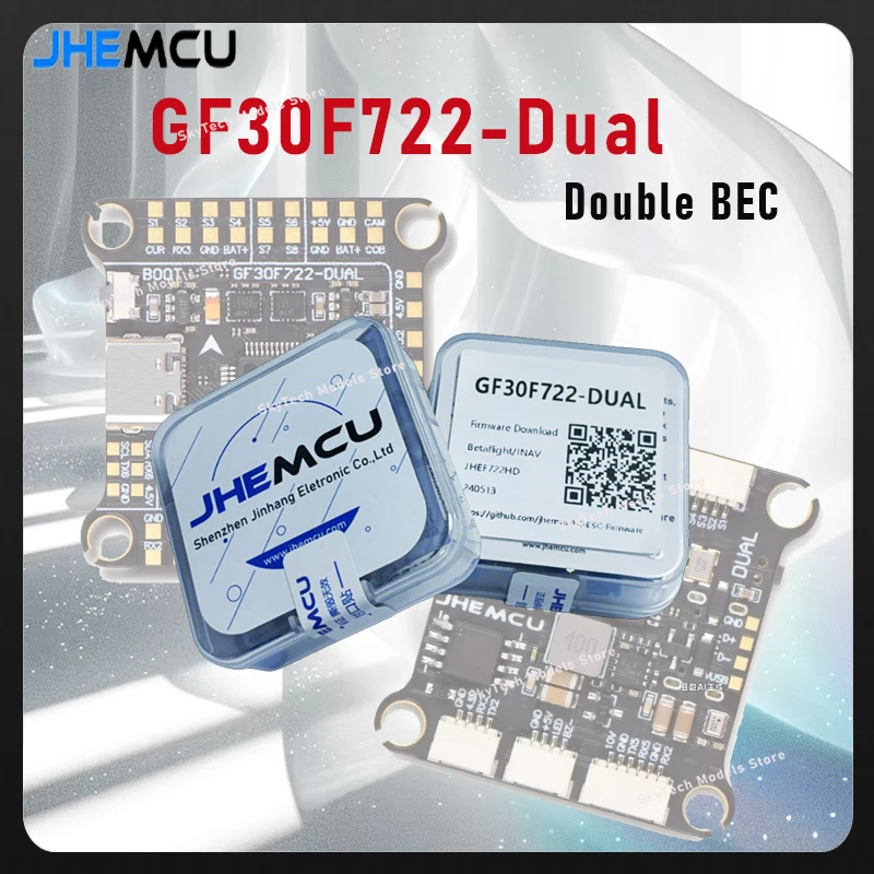 

JHEMCU GF30F722-Двойной контроллер полета F722 Двойной BEC Двойной гироскоп высокой четкости 3-6S Lipo для RC FPV Drone