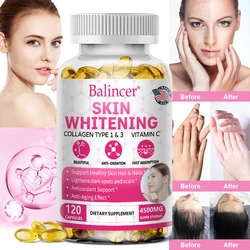 Collagen Softgels, Glutathione, Vitamin C - for beautiful skin, strong hair and healthy nails, antioxidant support