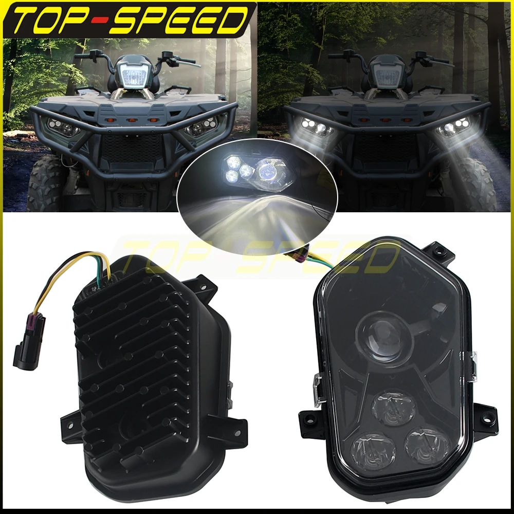 For Polaris Sportsman Scrambler 850 1000 RZR 570 800 900 Ranger 700 Hawkeye 400 ACE 325 LED Headlight H4 High Low Beam Headlamps