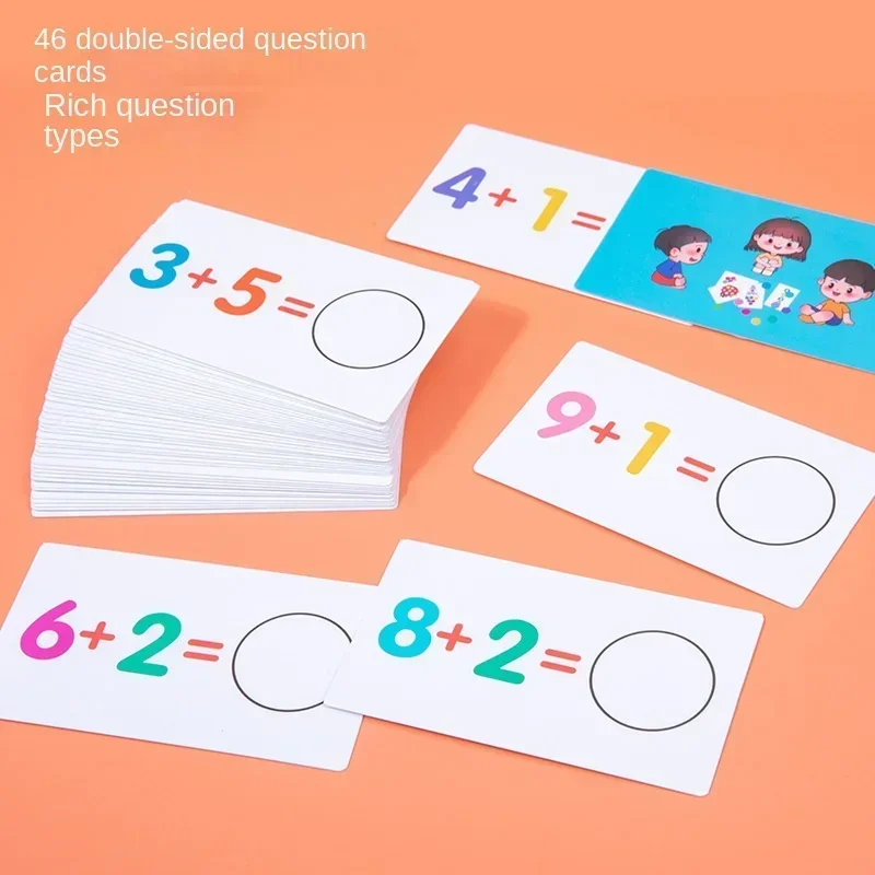 Children's Wooden Number Board Cognitive Matching Addition Subtraction Operation Montessori Logical Thinking Training Math Toys