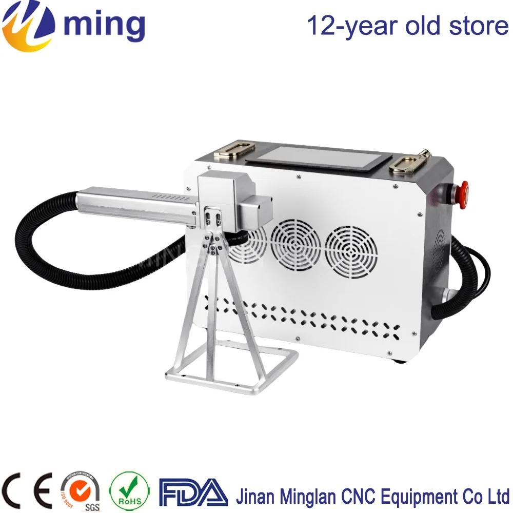 Mini Handheld Lithium Battery Laser Marking Machine 20W 30W 50W Fiber Laser Come With Touch Screen