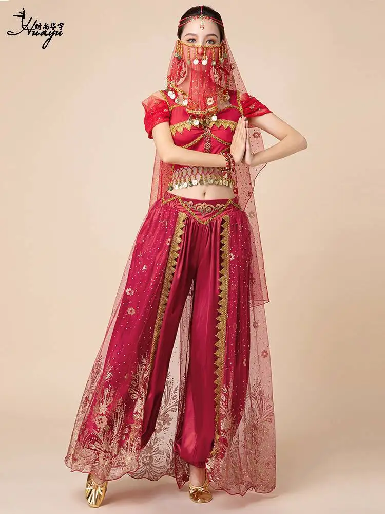 Novo traje de performance de dança indiana roupas de princesa adulto estilo exótico dunhuang deserto halloween palco desempenho traje