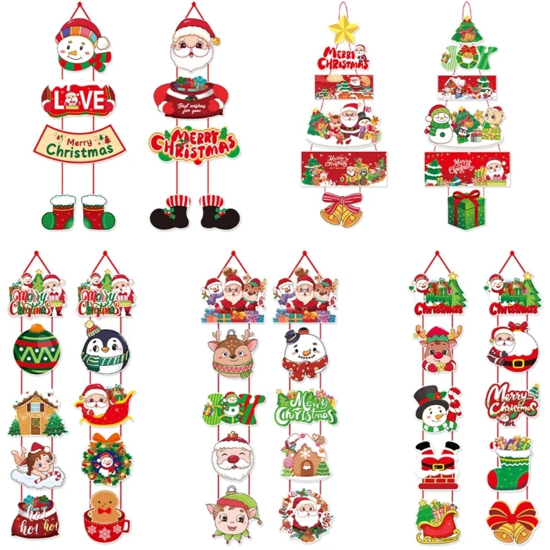 2Pcs Durable Christmas Door Hangings Ornament To Enhances Your Seasonal Decors