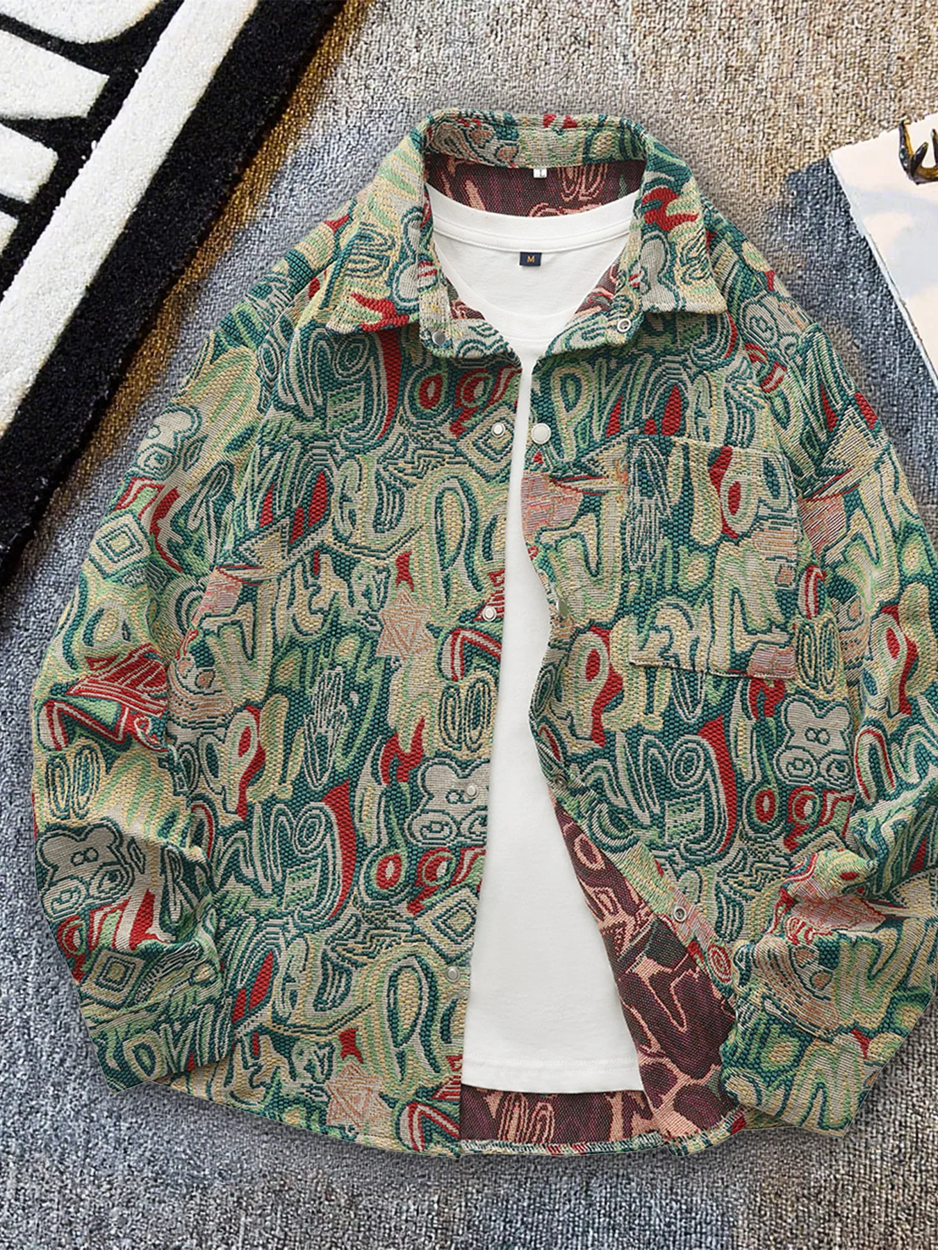 

Мужская весенне-осенняя новая рабочая куртка с лацканами и принтом, стильная повседневная тонкая куртка с элитным ощущением