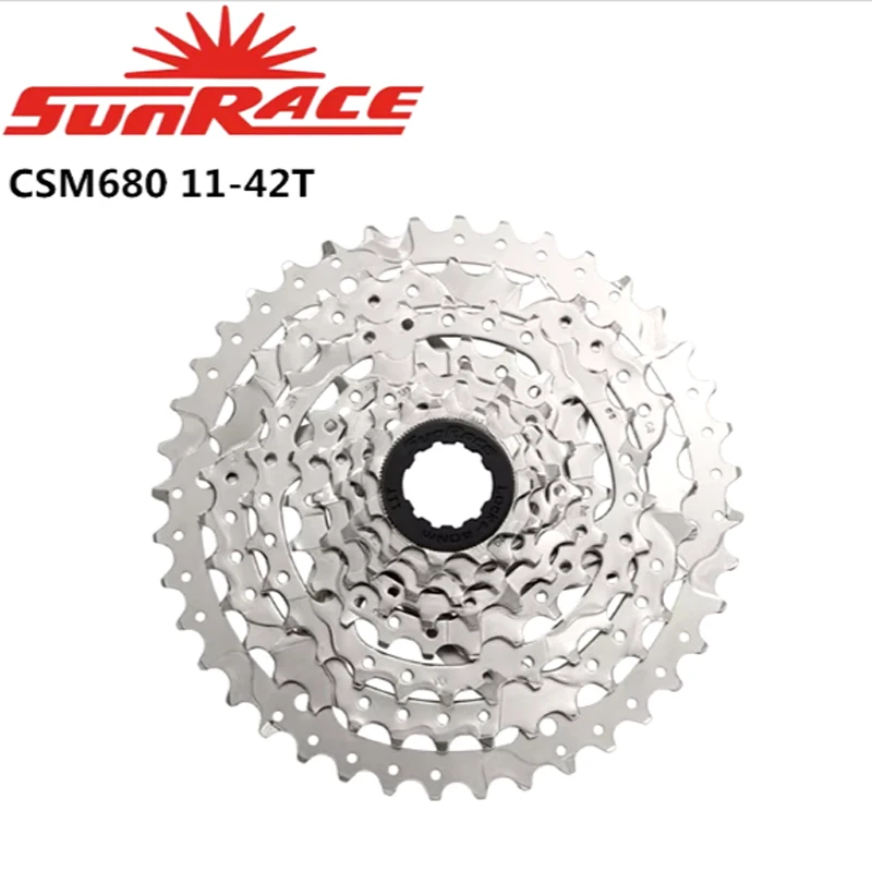 Sunrace CSM66 CSM680 Cassette  8 Speed 11-34T 11-40T 11-42T Bike Bicycle For Mountain Bicycle Silver Color