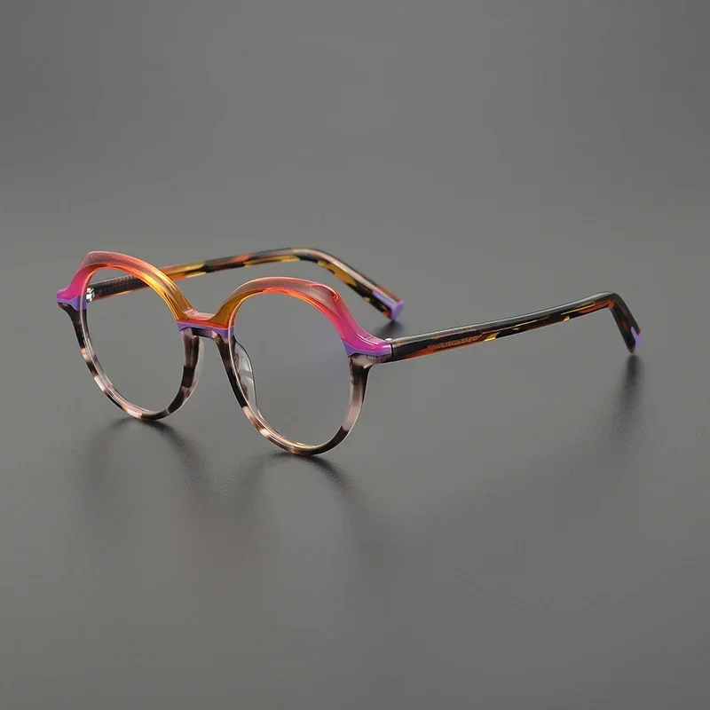 2024 New Men and Women Acetate Glasses Frame High Quality Fashion Color Myopia Optical Anti Blue Light Classic Retro Eyeglasses