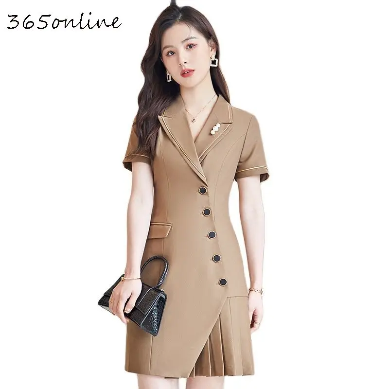 High Quality Fabric 2022 Spring Summer Elegant Dresses Women Business Work Wear OL Styles Dress Slim Hips Professional Vestidos