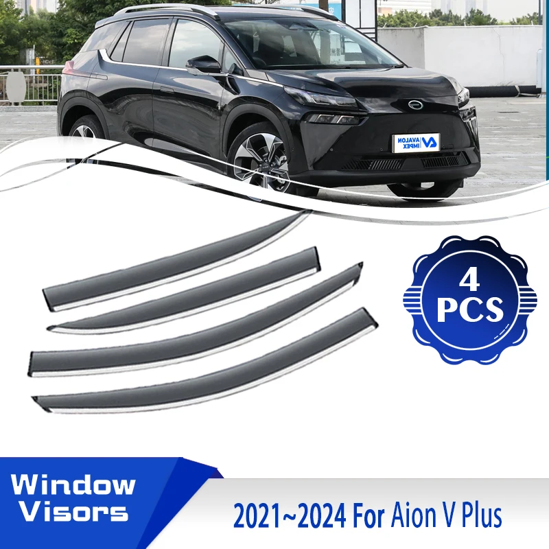 Car Window Visors For Aion V Plus 2021~2025 Waterproof Wind Rain Visors Deflector Shades Weathershields Shelter Auto Accessories