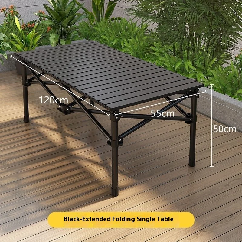 

2025 Upgrade 120cm Lightweight Camping Table Aluminum Alloy Fast Setup Egg Roll Folding Desk Waterproof Bag for Beach Picnic