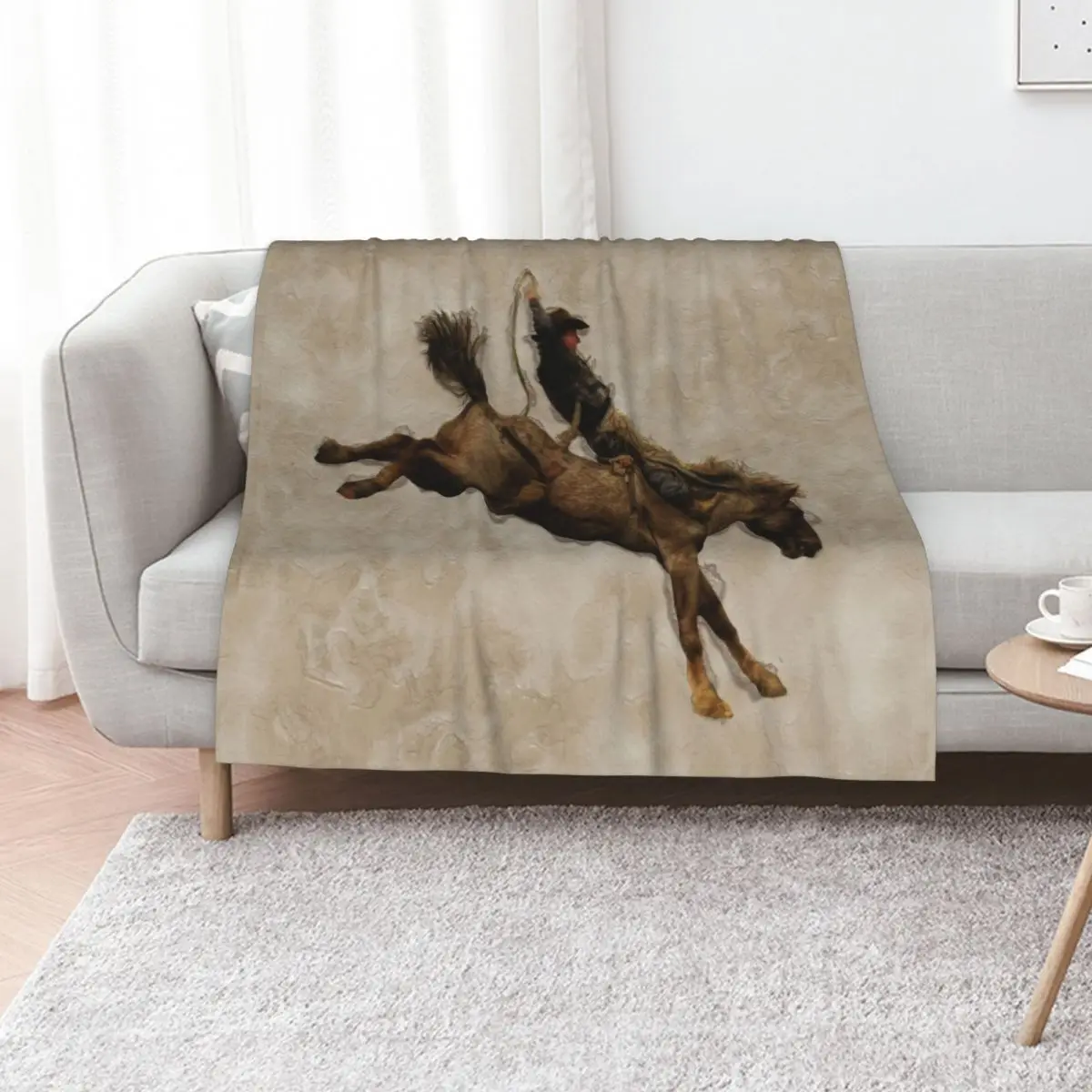 Bucking Bronco Rodeo Cowboy Throw Blanket Thermal Thin Warm Hairys For Sofa Thin Fashion Sofas Blankets