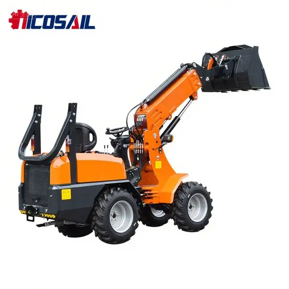 

Chinese telescopic mini wheel loader multifunctional machine remote control front-end loader with small telescopic arm