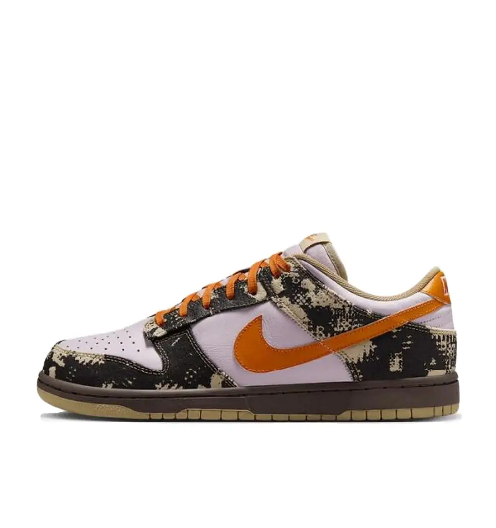 Nike Dunk Low - Multi-Functional Thin-Sole Slip-Resistant Low-Top Skate Shoe White/Black/Orange Unisex Style  IB2260-500