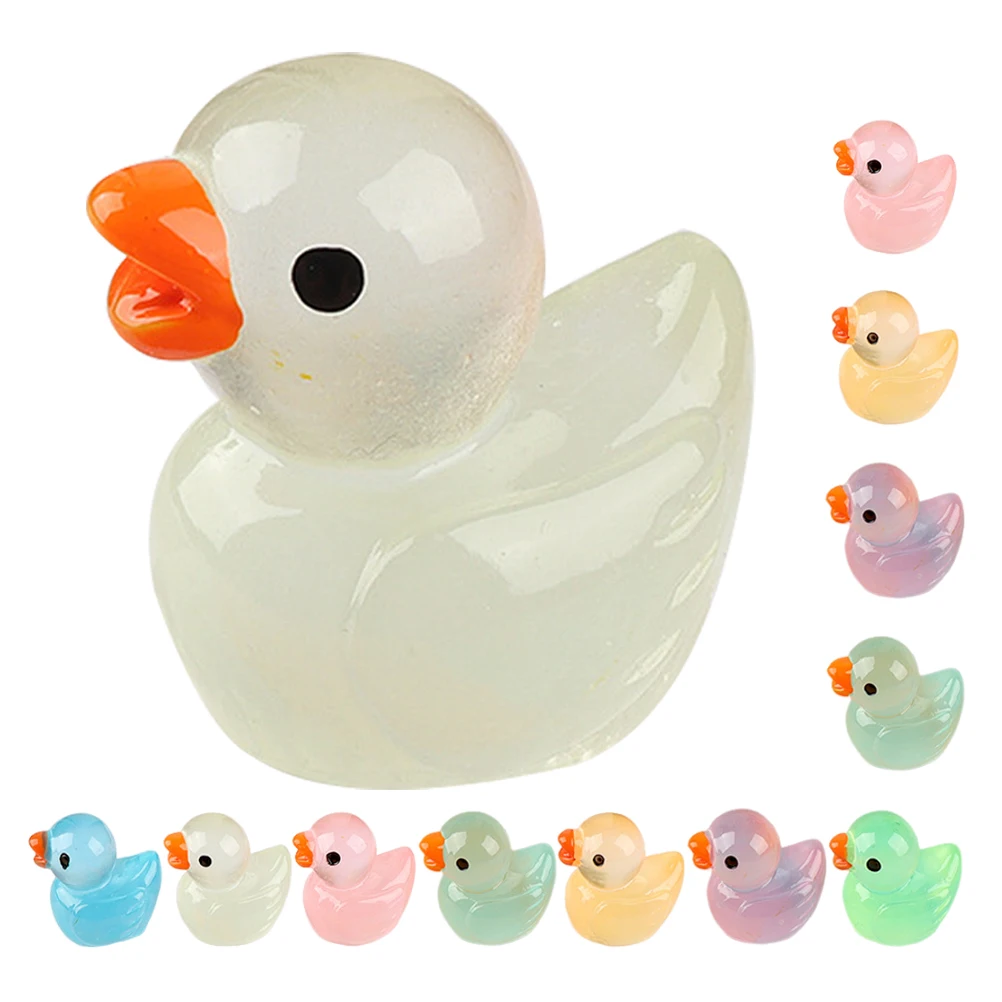 12-teilige Statue, simuliertes Spielzeug, Ornament, Mini-Enten, Kunstharz, Miniatur-Dekorfiguren