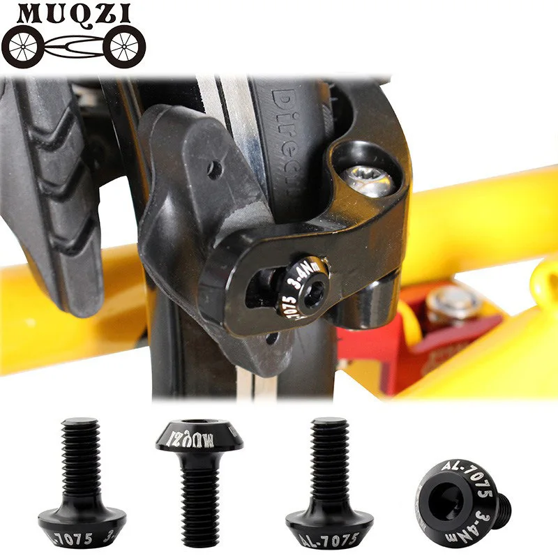 (4 pcs)MUQZI road dead fly folding bicycle C clip brake leather fixing screw M5 clip locking screw