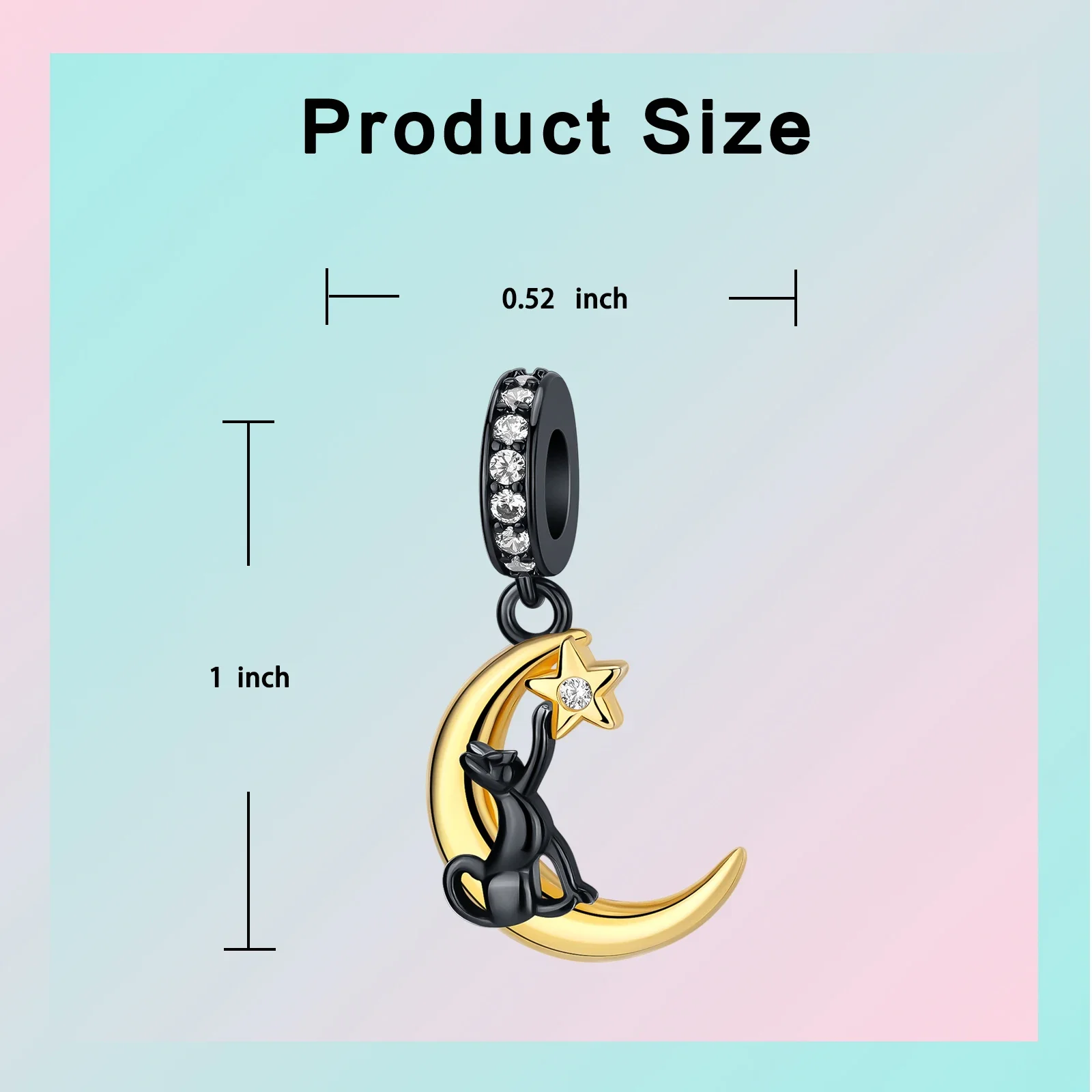 قلادة من الفضة الإسترليني للنساء ، القمر ، النجم ، القط ، سلسلة الحيوانات ، تناسب أساور الباندورا الأصلية ، هدية مجوهرات سهلة الاستخدام