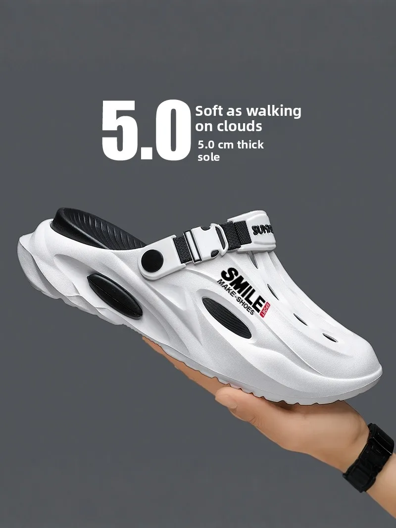 Men's 2026 New Summer Anti-Slip Outdoor Wear Thick Bottom Toe Cover Slippers Casual Sports Driving Dual-Purpose Sandals