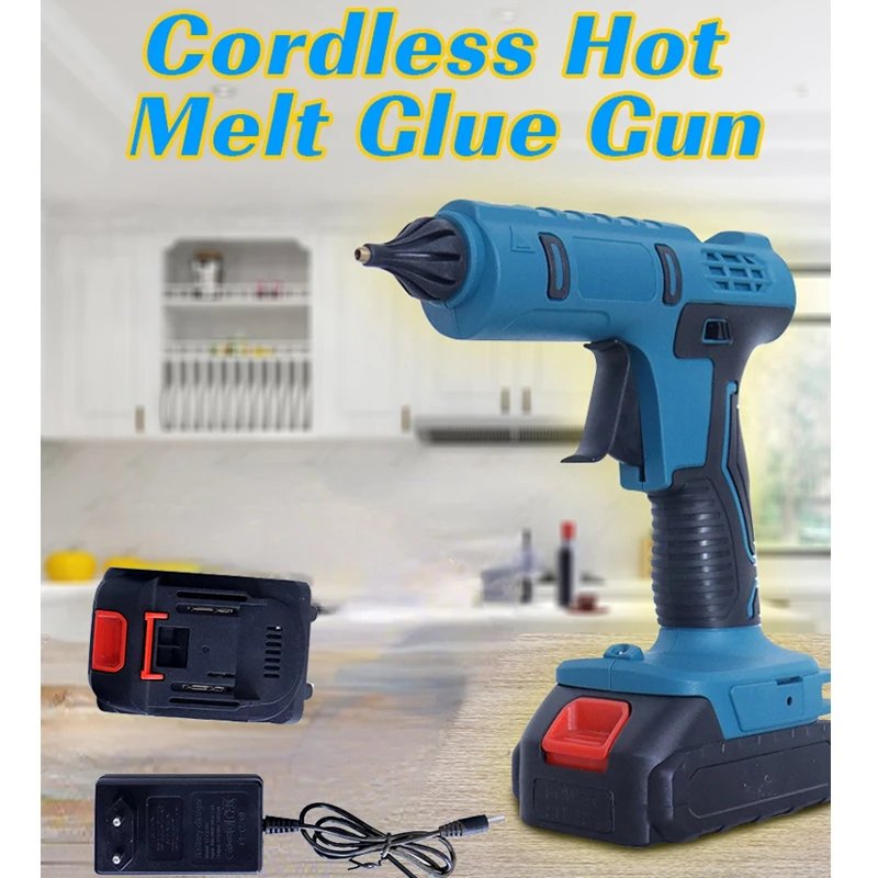 

600W Cordless Hot Melt Glue Gun Anti-scald Rechargeable with 2pcs 11mm Glue Sticks Home DIY Repair Tool for Makita 18V Battery