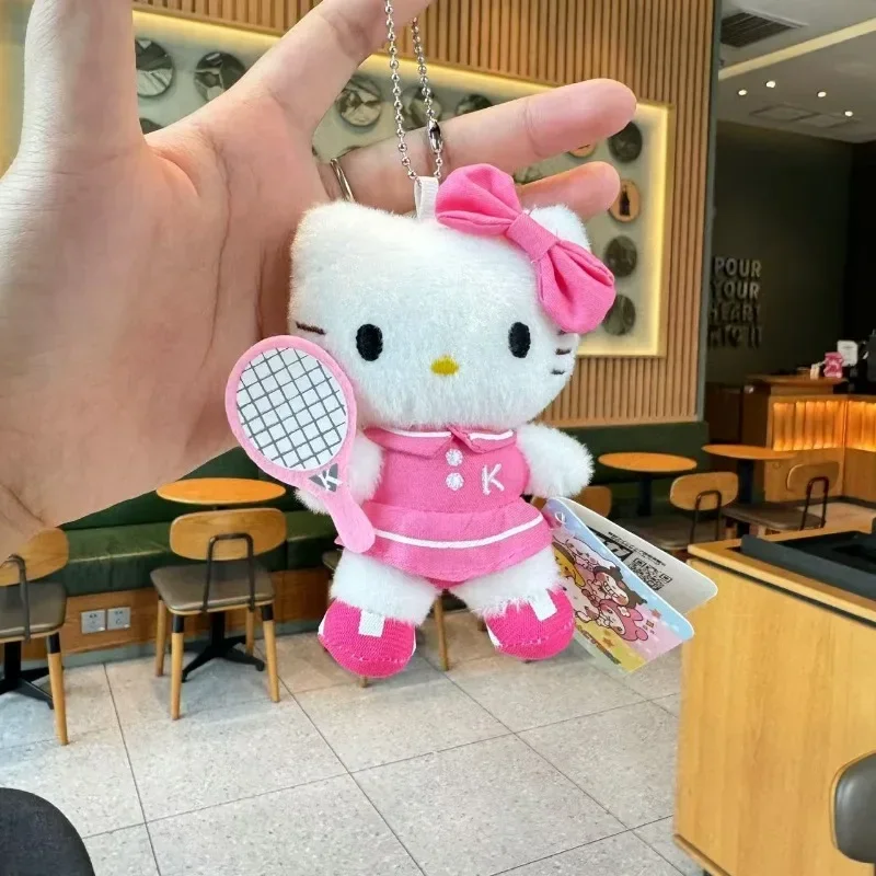 Sanrio Cartoon Anime Neue Tennisserie Niedliche Hello Kitty Daniel Paar Tasche Kawaii Mädchen Plüsch Anhänger Schlüsselanhänger Dekoratives Geschenk