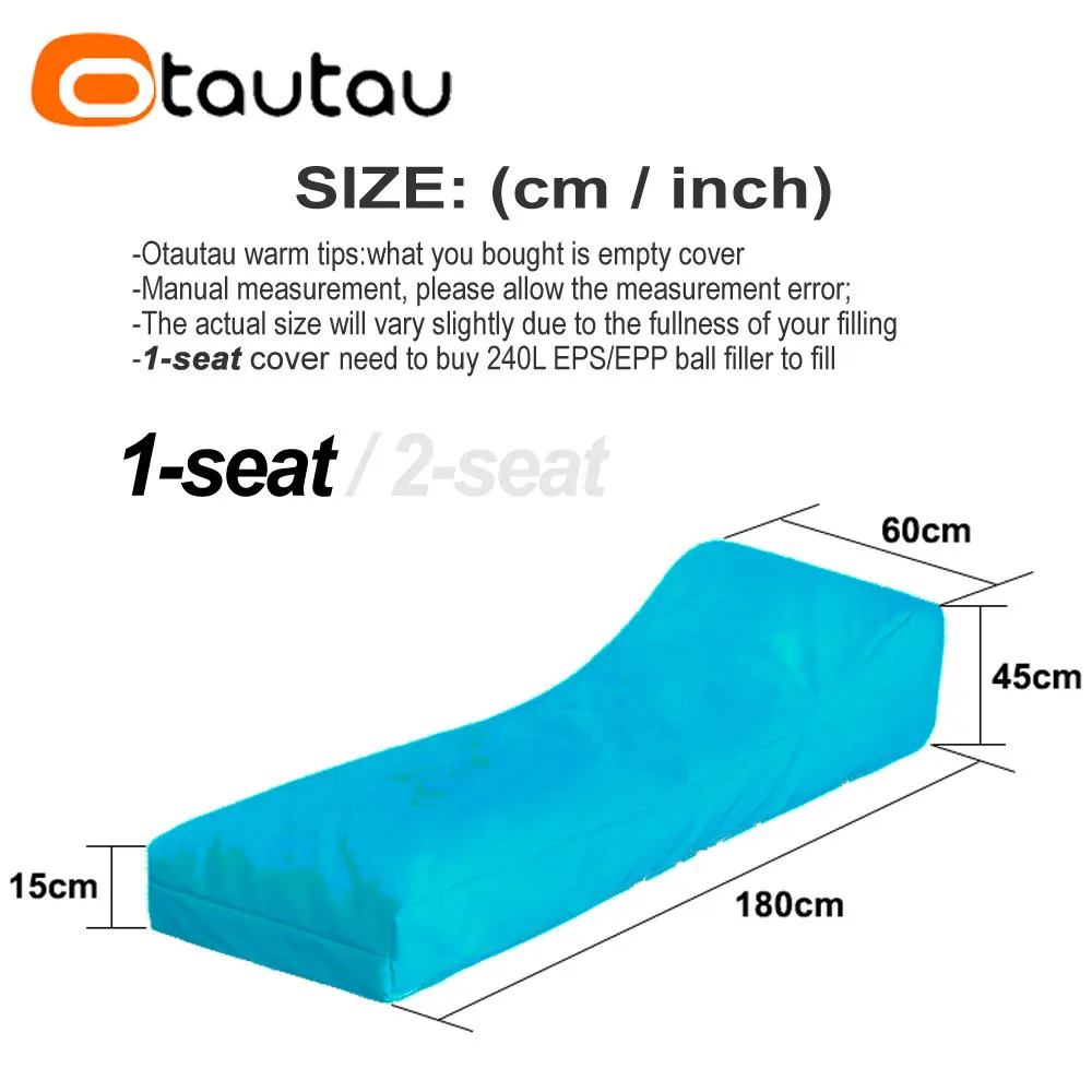 OTAUTAU Outdoor Bean Bag Lounger Cover Swim Pool Float Garden Pouf Beanbag Cover SF059【No Filler!Need Buy Filler Yourself!】 view 3