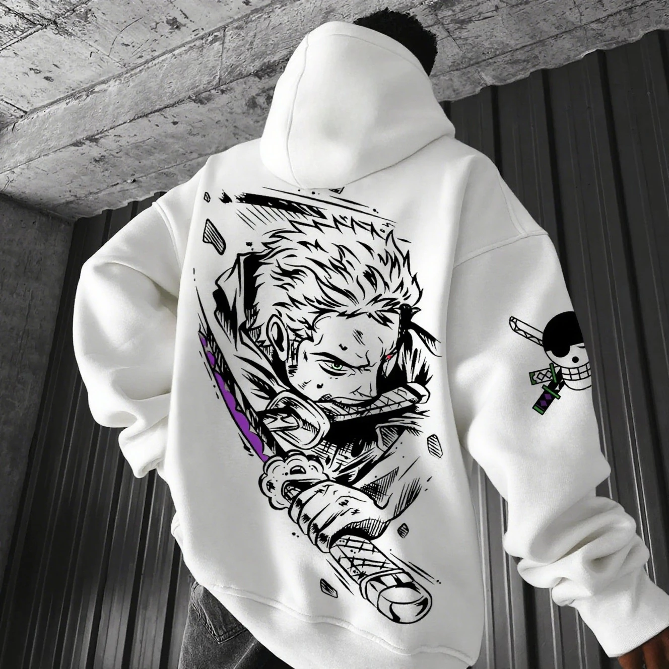 2026 New One Piece Zoro Anime Printed Hoodie Sweatshirt Men's and Women's Hoodi…