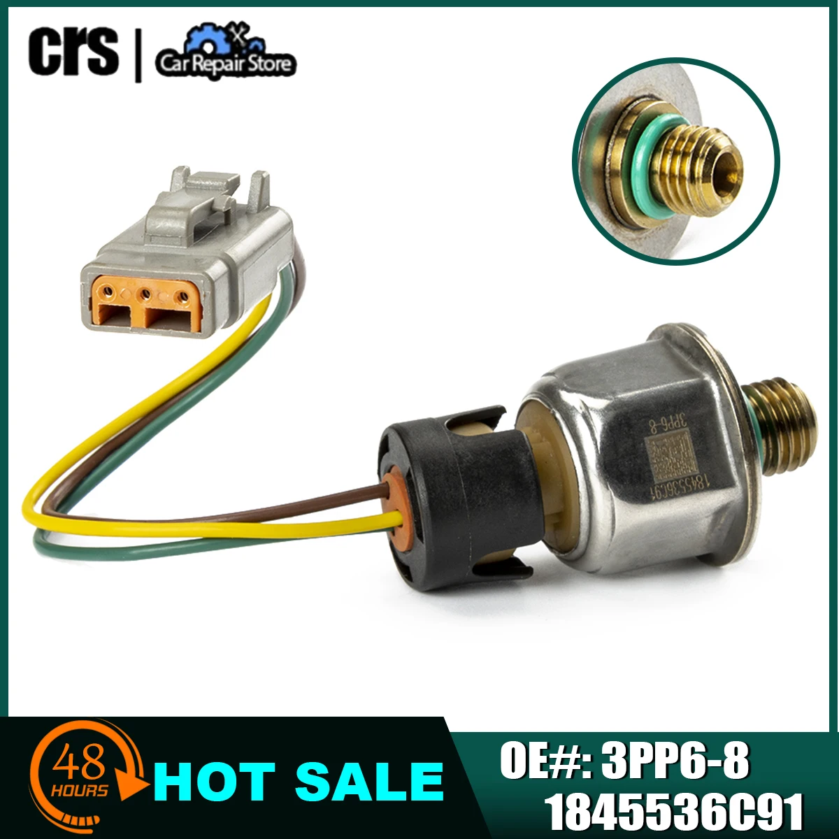 

1845536C91 3PP6-8 1845536 Injector Pressure Sensor for Maxxforce 04-07 DT466E DT570 ICP Sender Switch Replacement Accessories