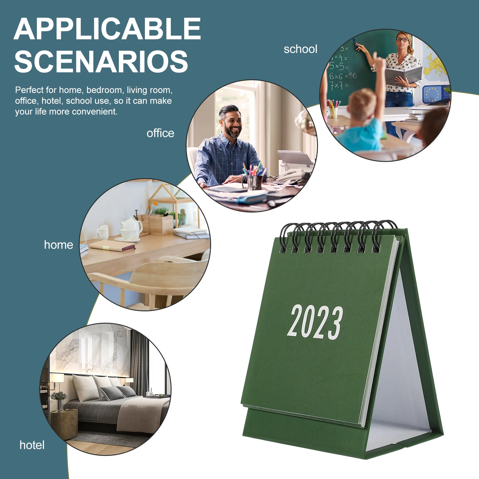 Mini Calendar Small Desk Clear Printed Pages Simple Design Office Home Hotel Planning Schedule Decor 2023