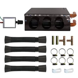12V 80W Universal Portable Car Defroster Air Compact Warmer Heating Fan 3 Holes Car Truck Winter Heater +Swich Parts