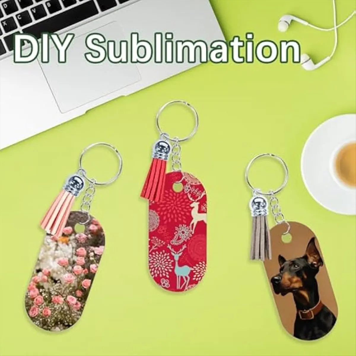 A77K 160Pcs Metal Aluminum Sublimation Keychain Blanks ,Double Sided Sublimation Blanks,Sublimation Blanks Car Key Chain