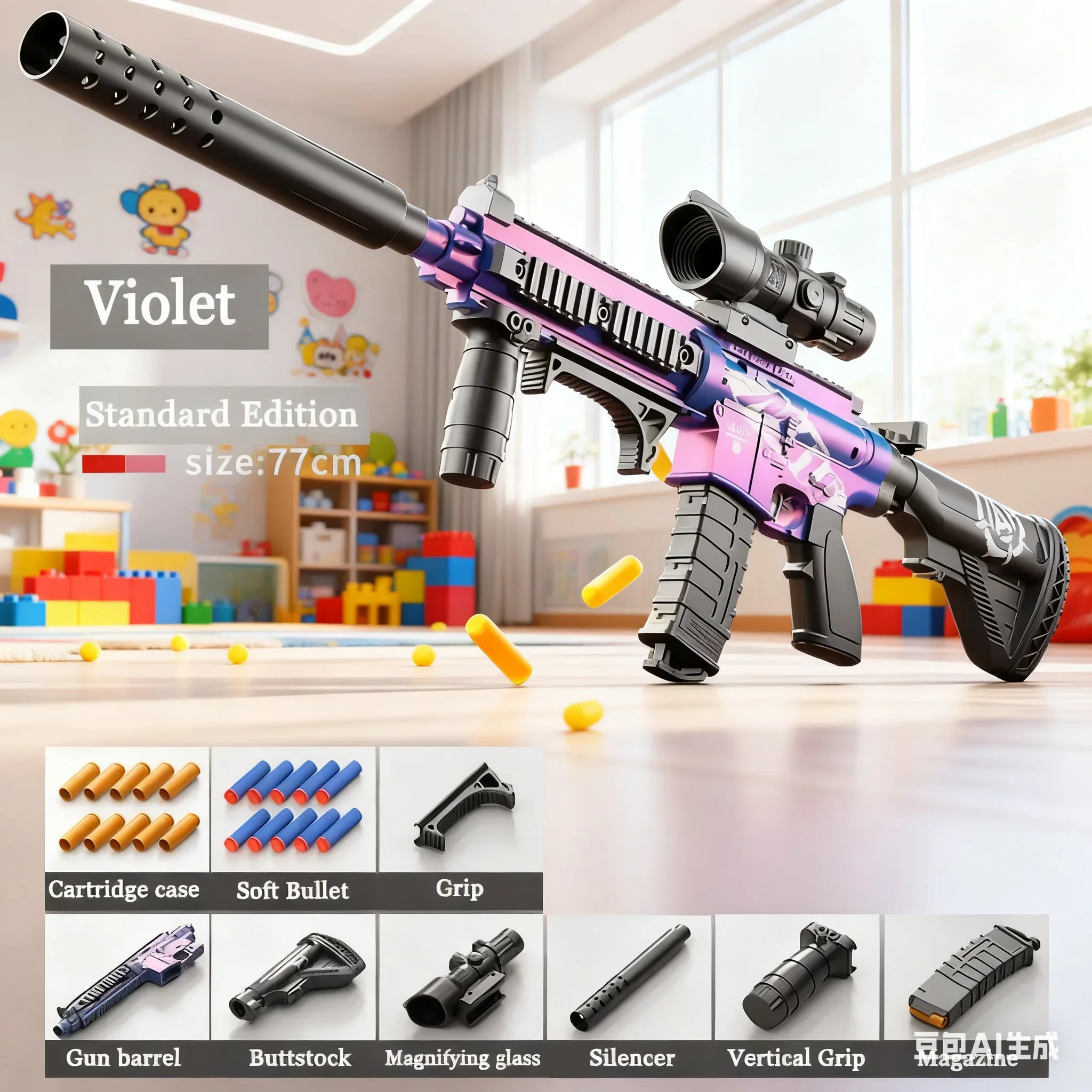 Dumped M416 Soft Bullet Gun Toy Gun Can Be Fired Manually Loaded Assault Rifle Submachine Gun Model Christmas Birthday Gift 2025