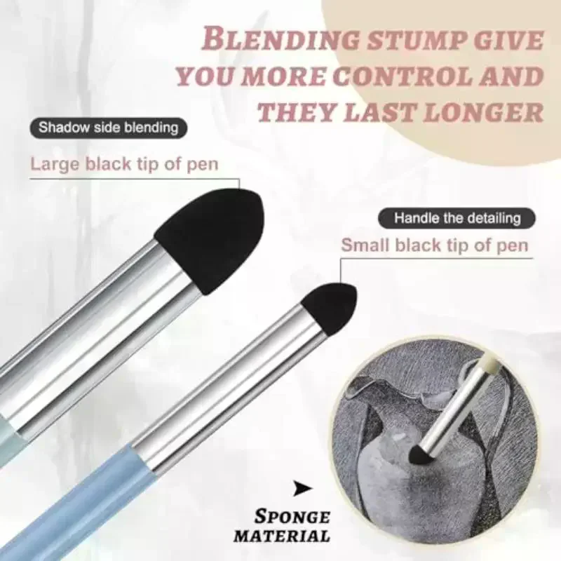 2pcs Dual-Headed Sketch Pens Sponge Smudge Pen Set - For Artists, Reusable & Washable Drawing Tools