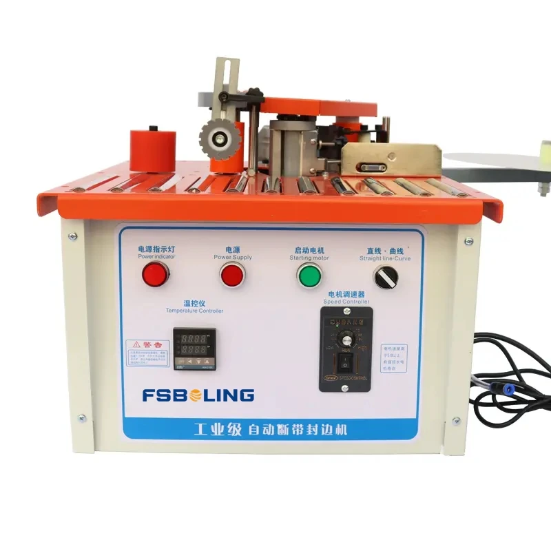 Portable automatic plywood hot pressing pvc straight edge round  banding machine