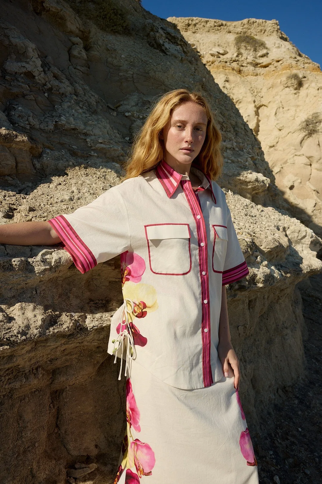 

Hand-Painted Cotton Lin ort-Sved irt f-Skirt Set for Women Breathable Casual Sle Summer Collection 2026