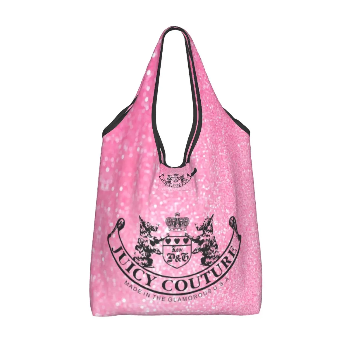 Reusable Hot-Style-Juicy-Couture-Like Grocery Bag Foldable Machine Washable Elegant Ethnic Pattern Shopping Bags