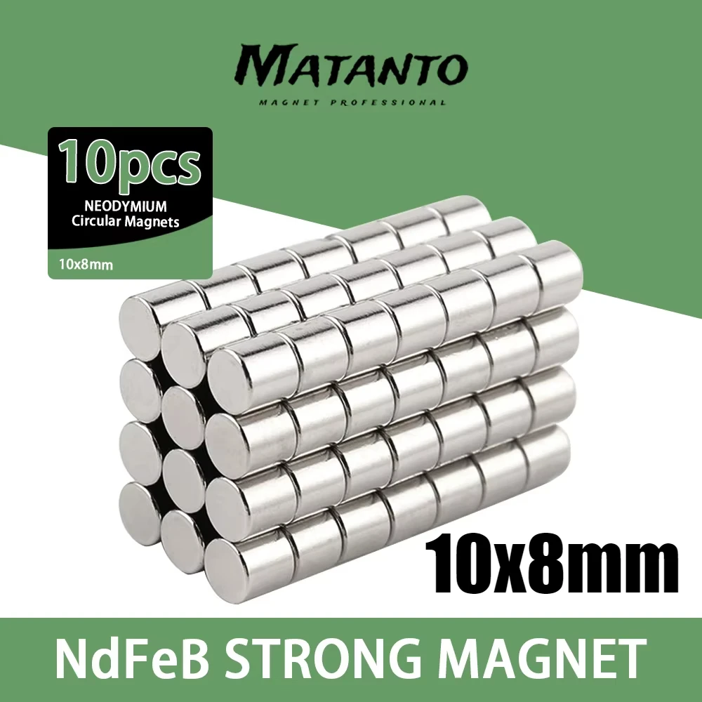 

5/10/20/50PCS 10x8mm Round Powerful Magnets 10x8 Mm Sheet Neodymium Magnet Permanent N35 Strong Magnetic Sheet10*8mm Magneet
