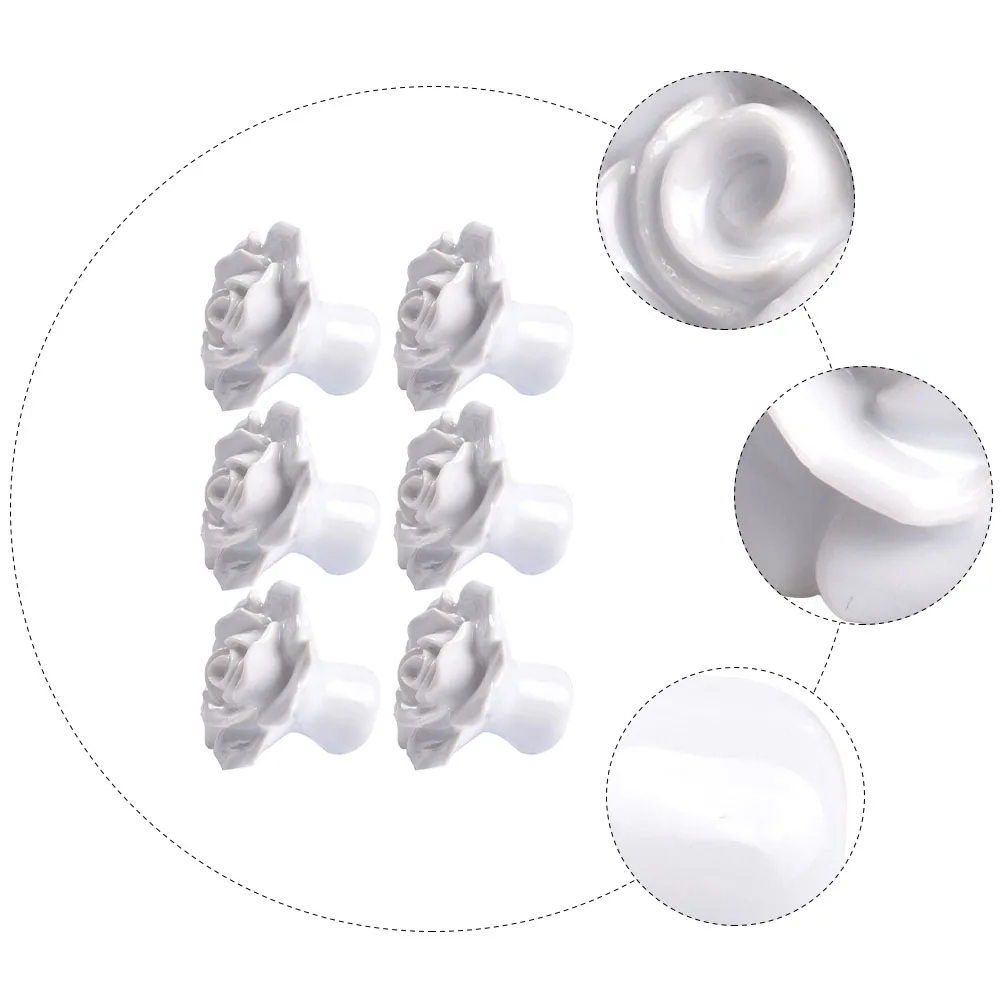 

6Pcs Stylish Flower Shape Ceramic Knobs for Cabinet Door Drawer Wardrobe Cupboard Furniture Replacement Hardware Accessories