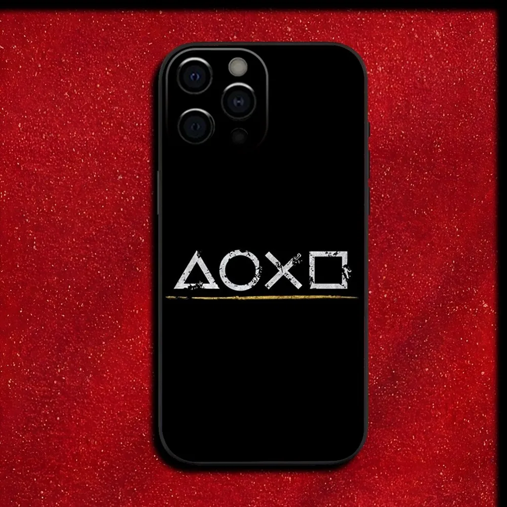حافظة هاتف لوحدة التحكم في الألعاب Gamepad Gamer Play لهاتف iPhone 16,15,14,13,12,11,Pro,XS,Max,XR,Plus,E,Mini غطاء أسود ناعم