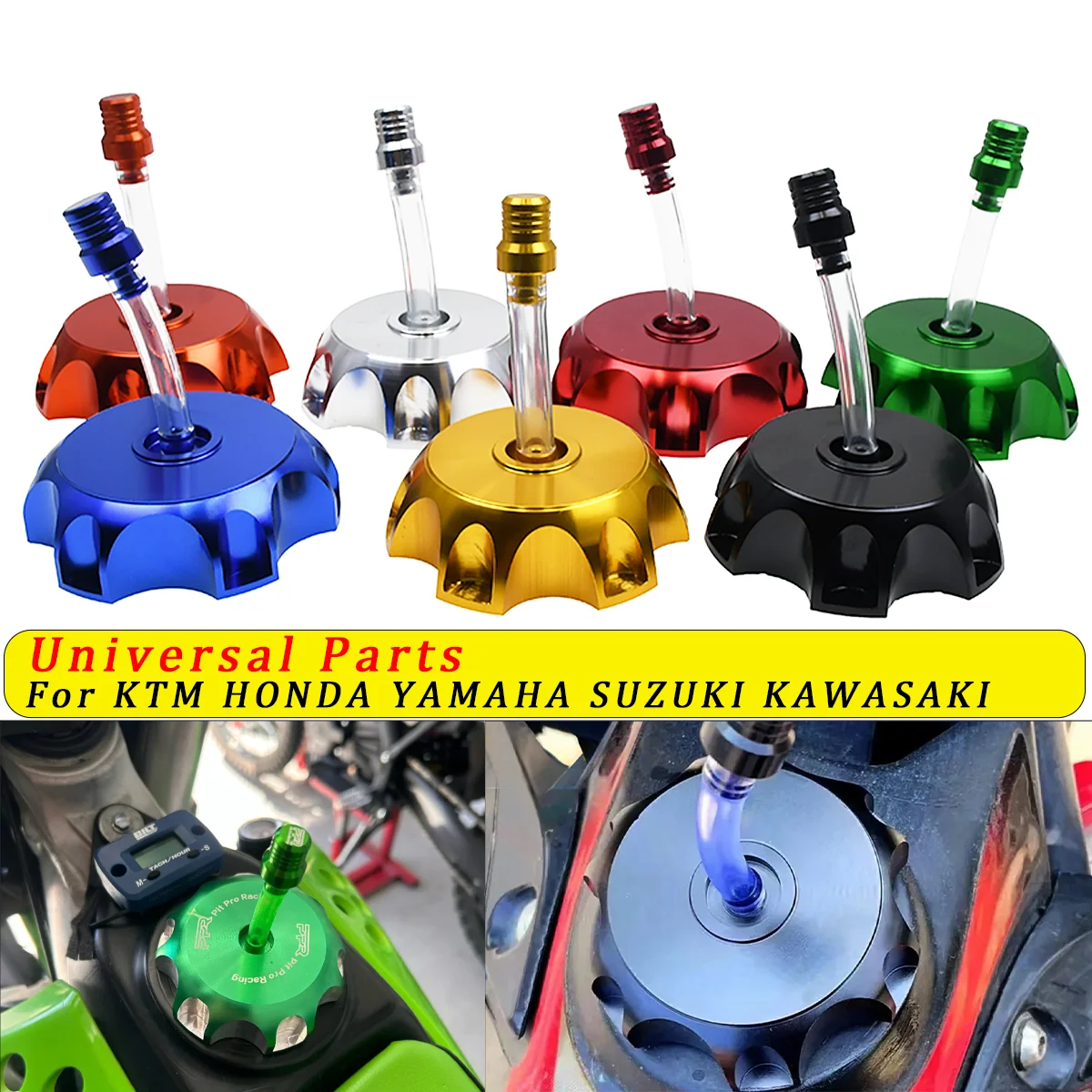 Motorcycle 50mm CNC Aluminum Racing Gas Fuel Tank Cap With Vent Cap For Yamaha Kawasaki Honda KTM Suzuki ATV Dirt bike