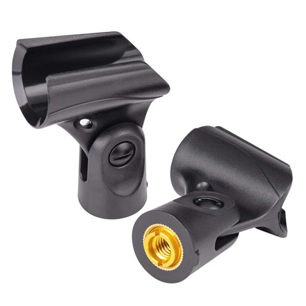 Soporte de clip universal para micrófono de 4 piezas con adaptadores de tuerca macho de 5/8 pulgadas a hembra de 3/8 pulgadas