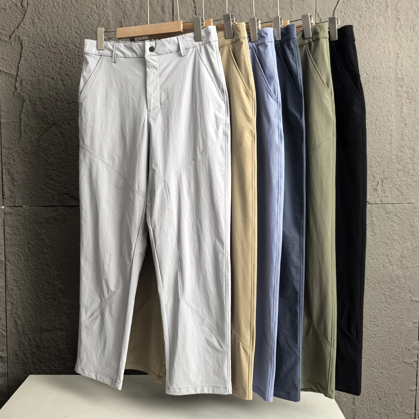 

Мужские повседневные брюки из нейлона для активного отдыха, дышащие, быстросохнущие, универсальные, прямые, на молнии, средней посадки, весна-лето