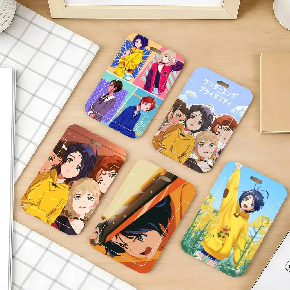 Porta Tarjetas de Identificación con Cordón de Anime Wonder Egg Priority, Fundas para Tarjetas de Trabajo, Porta Tarjetas de Autobús para Estudiantes y Niños