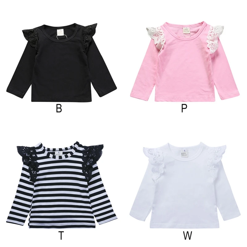 Autumn Baby Girls Long Sleeve Pullover Tops Fashion Breathable Casual T-shirts