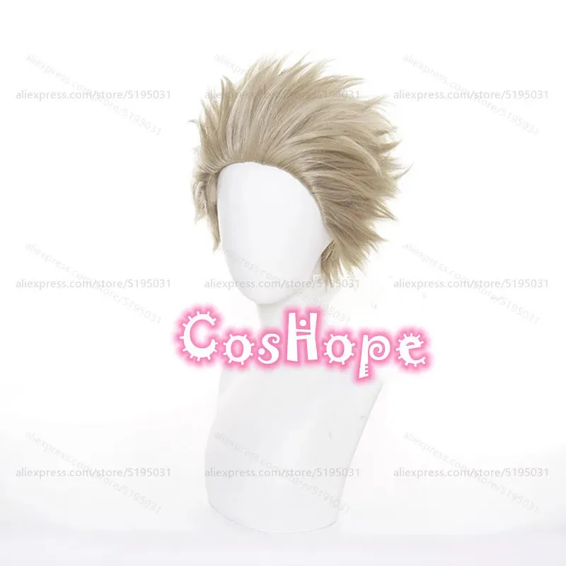 MHA Hawks Men Short Fluffy Gray Brown Wig Anime Cosplay Heat Resistant Synthetic Wigs