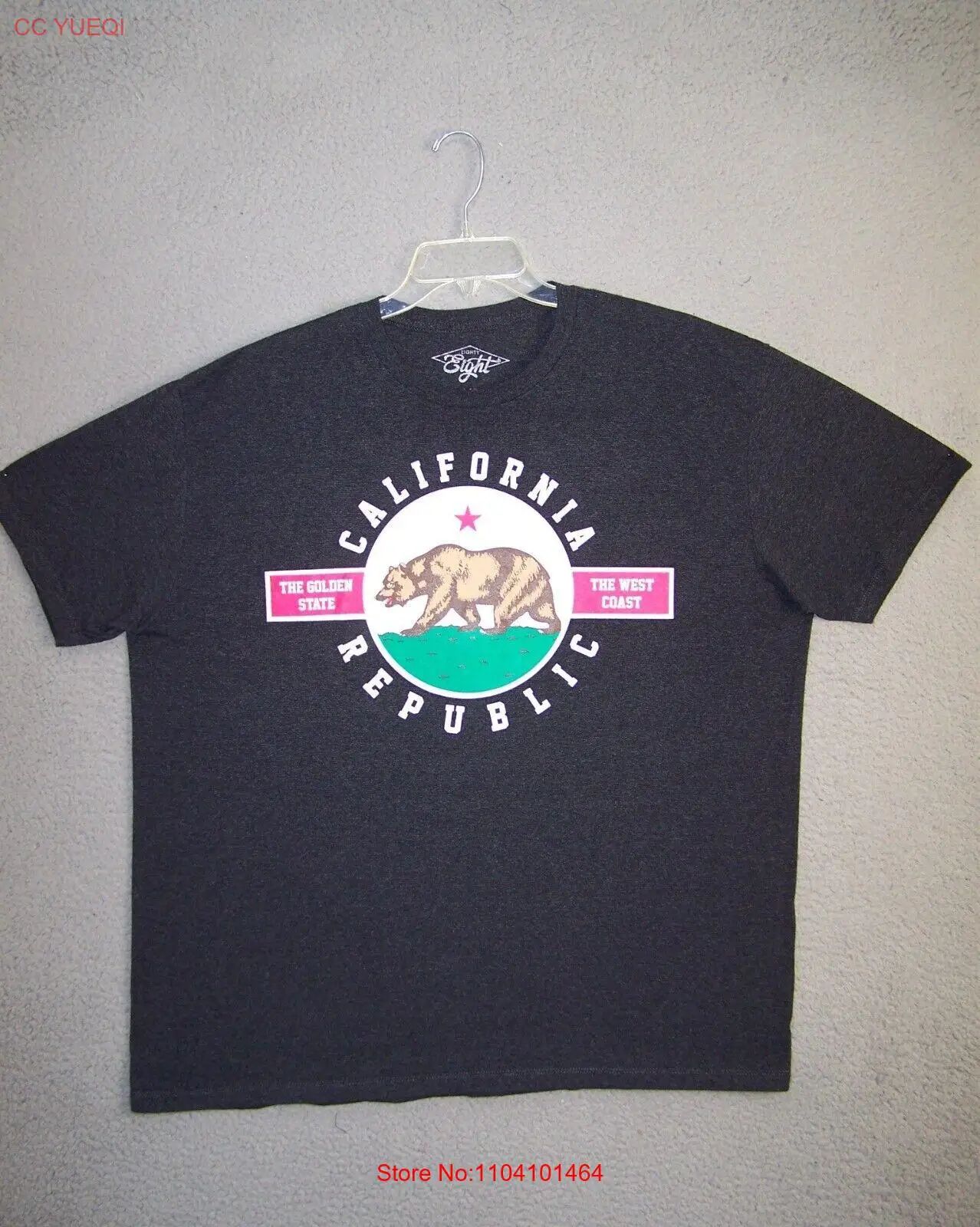 

Рубашка California для взрослых XXL 2XL серая с рисунком Golden State с короткими рукавами Calif Mens