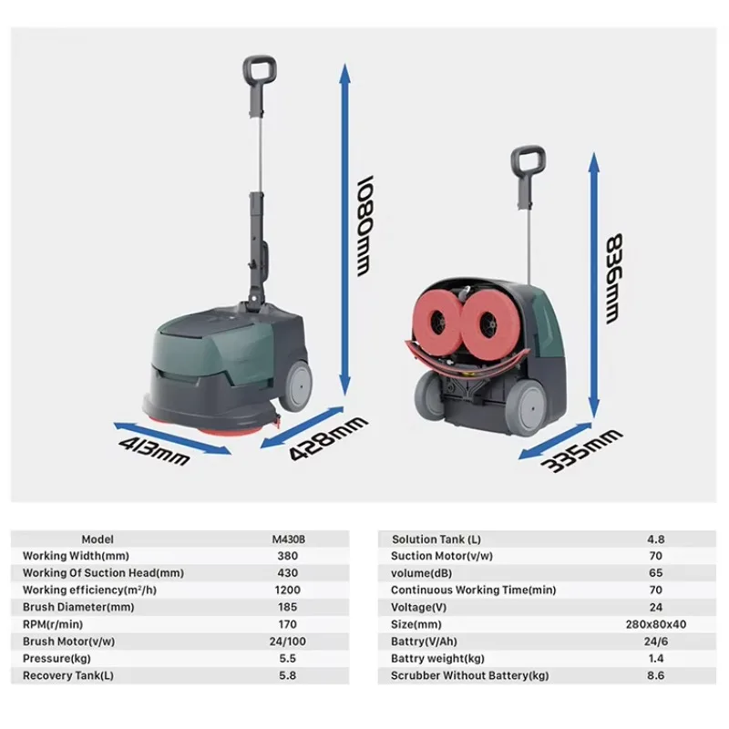 M430B Produtos Quentes Mini Máquina de Purificação de Piso Comercial Máquina de Purificação de Piso Automática