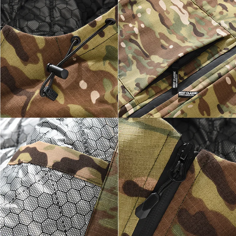 سترة تكتيكية انعكاس حراري للرجال معطف شتوي قصير مبطن لجميع التضاريس كامو خارجي مقاوم للرياح عسكري للصيد #3