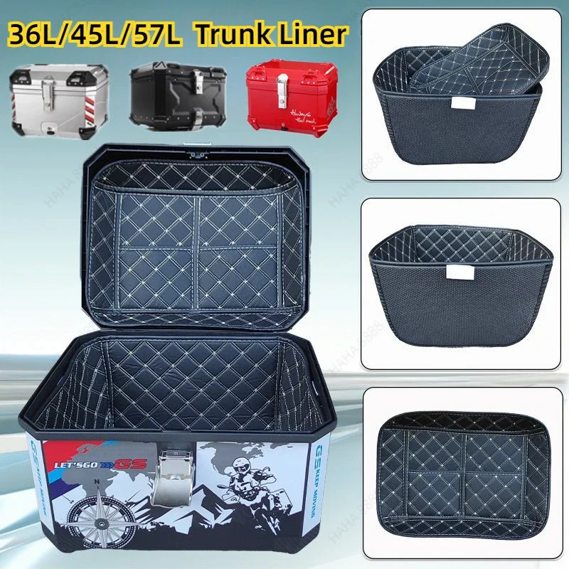 36L/45L/57L Universal  Square Box Motorcycle Trunk Liner Universal Electric Vehicle Tailbox Detachable Cushion Inner Liner