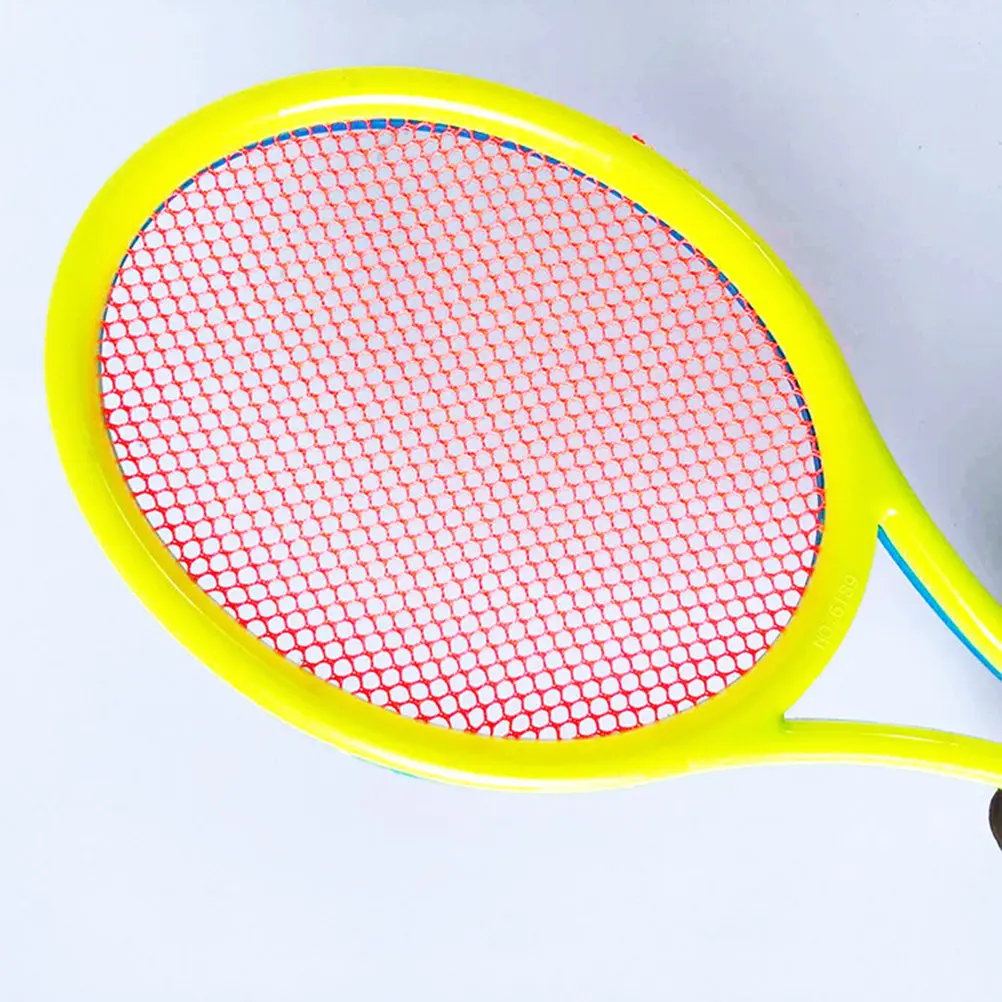 1Pair Kids Friendly Badminton Tennis Racket Set PU Ball High Bounce Featherless Badminton Ball Safe Smooth Surface Kindergarten