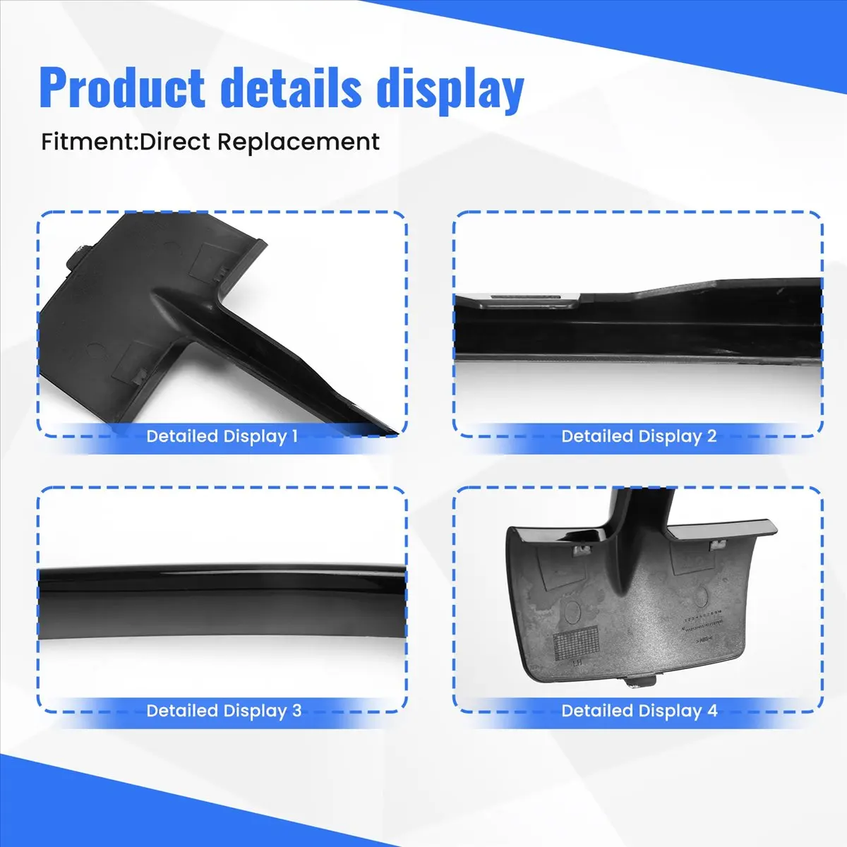 #85Y Front Bumper Grille Trim,Car Front Bumper Grille Trim Molding 51117303113 51117303114 (Bright Black)